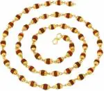 Shivoham Brass Plated Cap Rudraksha Mala Necklace