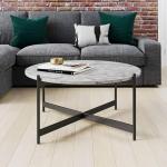 Buffy Nesting Table with Real Marble Coffee Table for Living Room Home Office in Gold Finish (Set of 1)