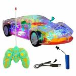 VikriDA Plastic Gear Simulation Mechanical 3D Remote Control Rechargeable Car, Sound & Light Toys