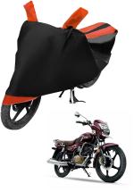 Mockhe Bike Cover for TVS Radeon , Dustproof UV Protection water resistant Custom Fit Cover-(Black-Orange )