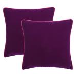 Riara Velvet Soft & Smooth Solid Cushion Cover for Home Decor, Set of 2 (Purple Passion, 12