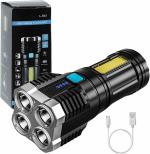 NSCC Rechargeable Flashlight,Super Bright LED Flashlight Waterproof Handheld Flashlight with 4 Modes for Camping Emergency Hiking