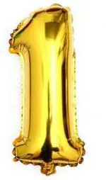 FANEX Solid Number 1 3D Foil Letter Balloon
