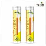 Velicia Vitamin C (1000 mg) with Added Zinc (10 mg) Vitamin-C Orange Flavor Effervescent Water Soluble 20 Tablets Immunity Booster Antioxidant Builder