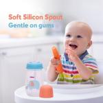 Adore Zeta Wide Neck Soft Straw sipper with Dust Free Cap -250ml- Blue