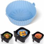 GreenVillage enterprise Air fryer silicone, 6 Pieces reusable air fryer silicone liners heat resistant non-stick air fryer basket for air fryer oven accessories, Reusable Liners, Heat Resistant Basket Inserts