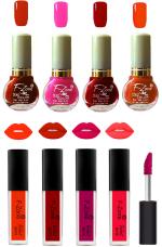 OUR BEAUTY Nail Polish And Lipstick Combo 300 (Pack Of 8)