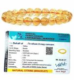 DVISHA Traders Lab Certified AAA Grade Original Citrine Bracelet 8mm Streachable Natural Real Crystal Unisex Bracelet For Success, Prosperity, Wealth & Financial Abundance