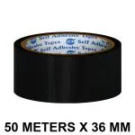 VCR Black Color Tape - 50 Meters in Length - 36mm / 1.5