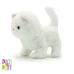 Hamleys Huggable Cuddly Casper Walking Cat Stuffed Toy, Soft Toys For Kids, Cute Plushies Purple, Multicolour, 3Y+