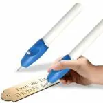 DHARMISHO Plastic Name Writing Power Engraving Pen Etching Carving It Engraver Machine Electric with Tool Nib for Glass Wood, Metal, Jewellery (White & Blue)