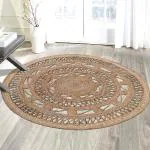MRIC Collecion Jute Carpet 100cm Beige Handmade Carpets For Living room Bedroom Dining Room Drawing Hall Kitchen Floor