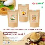 Gramas Idly Podi +Sambar Powder+Rasam Powder 300gms (100gm x 3)