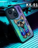 TREEMODA NIMMY 3D Embroidered Dog Color Changing Leather Case for iPhone 14 Pro Max.