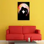Surmul Multicolor Sunboard Medium Love Couple Sticker Poster Night Moon Self Adhesive Sticker