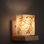 Afast Wall Chair Designer Wall Light / Night Lamp Of Romantic Pink Stylish Wood & Colorful Glass Shade, LED Compatible -W58####Home decore####Wall Lamp###Lamp cover