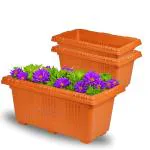 Sqrrl Set of 3 Small Potted Plants Faux Eucalyptus Plants and Tropical Snake Plant in Geometric Gray Pots for Modern Bathroom in 6 inch