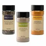 Seeds and Hands Spices Combo Pack (Black Pepper Coarse Ground 75g, Cardamom Seed Powder 65g, Turmeric Powder 60g)