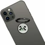 Swap-n-Snap Mobile Phone Ring Holder Metal Finger Selfie Grip -Princess Design-(Panda Peep, Silver)