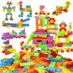 Toys N Smile 100 Pcs Medium Size Building Block Toy for Kids Smart Activity Fun and Learning Train Blocks For Kids, Multi Color (Plastic)