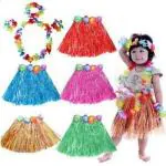 Kaku Fancy Dresses Hawaiian Girl Costume, Flower Hawaiian Costume for Summer Beach Party - Multicolor 3-12 Years for Girls