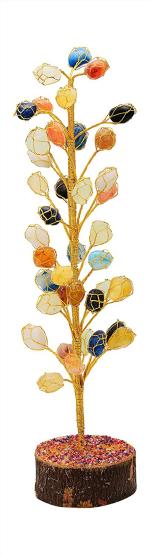 Kesar Zems Multicolour Stone Feng Shui Tumble Stone Tree-A