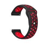 RUPELIK (Nike 20mm Button Strap Black(Dot Red) Silicone 20mm Watch Strap Suitable For Samsung Galaxy Active 2, Amazfit Bip/Amazfit Bip Lite/Amazfit Gts/Amazfit Gtr 42mm/Galaxy 42mm/Samsung Gear S2 Classic /Galaxy Active Suitable For All 20mm Watches