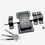Mujees Door Lock for Home Main Door or Main Gate | A New Dus Chal Central Lock for Door with 3 Unique Unduplicatable 3D Cross Key, Its a Both Side Key Lock | Material- Iron, Colour, Black |3 Key