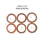 OM Phool Batti Ready to Use Terracotta Wax Free Clay White Cow Ghee Diya Filled with Cow Ghee and Hand Made Cotton Wick for Puja - Pack of 60 Pcs. (Height: 2.3 CM)