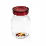 Pure Source india Glass Jars and Containers with Plastic air Tight Lid, Wide-Mouth Glass Jars and Containers 1200 ML (16 CM CLEAR)
