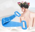 Lichee Present Silicone Body Back Scrubber Belt, Double Side Bathing Brush for Skin Deep Cleaning Massage, Dead Skin Removal Exfoliating Belt for Shower, Easy to Clean, for Men & Women