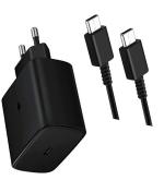 eKus New 45Watt PD Travel Adapter Charger Combo Compatible With Galaxy Note10+ 5G, S22 Plus, Galaxy S22 Ultra, Note8, Note 9, Note 10, Note 10+, Note 20 5G, Note20 Ultra 5G, A20, A50, A02,A12, A32 5G, Tab S8,S8+,Tab S8,S8+ (Black)