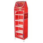Little Ones Aquatic Red Plastic Shelves Baby Wardrobe With 6 Shelves