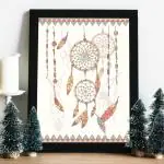 ZIG ZAG Elevate Your Space with Stunning Resin Art Laminated Wall Art in Black Frame (dream catcher) (8x12 inch A4 SIZE)