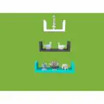 TFS U-Shape Floating Wall Shelves for Living room Kitchen Home Decor office Wooden Wall Shelf (Number of Shelves - 3, Multicolor)