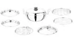 Springway Ivy Stainless Steel Induction Multi Kadai 4 L with 6 Shape Plates & Lid