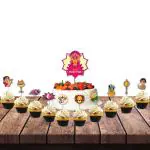 Festiko Happy Durga Puja 11 Pcs Cake Topper & Cup Cake Toppers, Durga Puja Decoration Items