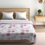 Naksh Dohar Single Bed Cotton Comforter (56 x 88 in) Pink Reversible Soft light Quilt