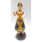 Jai Shoppee Tanjore Dancing Doll Lady | Thanjavur Thalayatti Bommai - 11 Inch ( Multicolor )