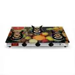 Rasoi Multicolour Glass Top 3 Burner Gas Stove
