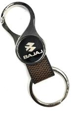 Jdp Novelty Brown Metal Round Shape Bajaj Bike Keychain