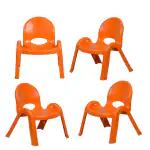 MAHARAJA Tommy Plastic Chair for Kids | Strong Durable & Portable Study Chairs | Virgin Material Kids Chairs for 2 to 8 Years | Stackable School Chair (Pack of 4, Orange)