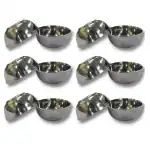 SHINI LIFESTYLE Steel Heavy Gauge Solid Bowl Wati Set with Mirror Finish, Katori, curry bowl Stainless Steel Vegetable Bowl (Silver, Pack of 12)