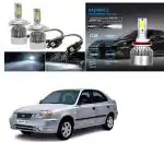 Feelitson White Car C6 H4 Compact Design 36W/3800Lm Led Headlight For Hyundai Accent (Pack Of 2)