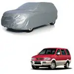 Enexoya Premium Silver Polyurethane Car Body Cover for Chevrolet Tavera