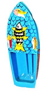 Kuhu Creations Turquoise Blue Practical Science Learning Water Toys - Fish Pattern Boat