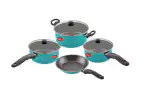 Pigeon Master Chef 7 Piece Non-Stick Coated Cookware Set (Aluminium, 7- Piece),Blue