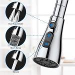 GEETA Faucet Aerator, 3 Modes, Kitchen and Bathroom Faucet, Aeration Filter with 2 Adapters