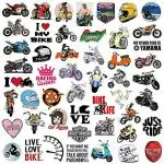 iDream Motor Cycle Bike Theme Waterproof Vinyl DIY Sticker for Laptop Desk Skateboard Luggage Guitar Furniture Toy Scrapbook (Set of 50)