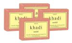 SWATI KHADI Organic Natural Herbal Sandal Soap For Glowing Skin And Body, 125 G (Pack Of 4)